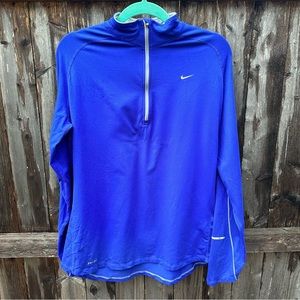 Nike Women’s Element Dry Fit 1/2 Zip Reflective Royal Blue Running Athletic Top